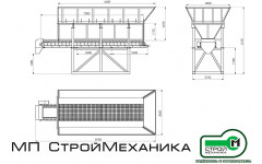 Бункер хранения инертных материалов (песка и щебня) с ленточным питателем ДК 2х5